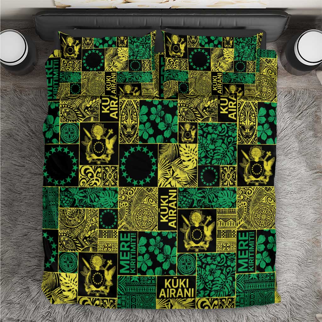 Cook Islands Mere Kiritimiti Bedding Set Pacific Patchwork Xmas Vibes - Polynesian Pride