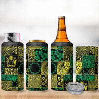 Cook Islands Mere Kiritimiti 4 in 1 Can Cooler Tumbler Pacific Patchwork Xmas Vibes - Polynesian Pride