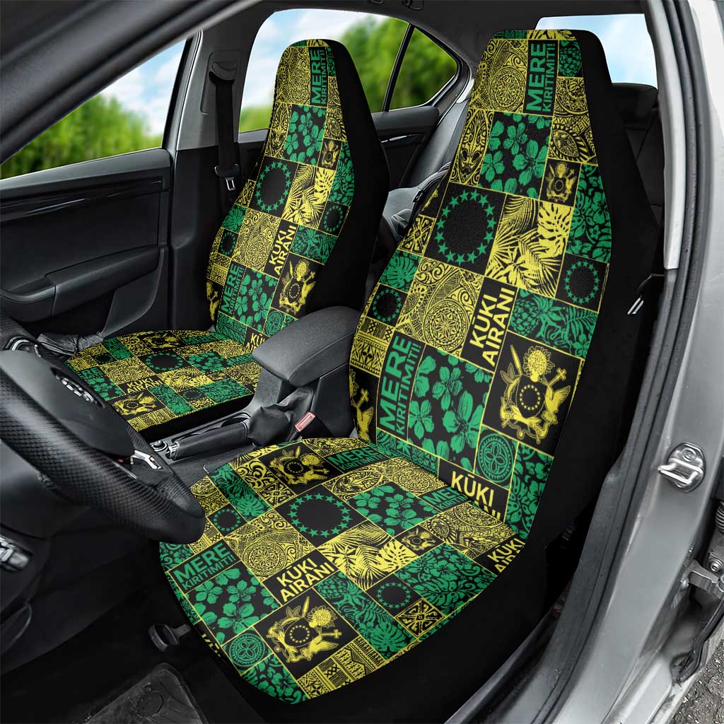 Cook Islands Mere Kiritimiti Car Seat Cover Pacific Patchwork Xmas Vibes - Polynesian Pride