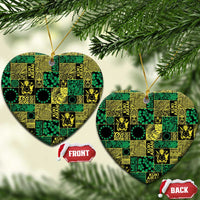 Cook Islands Mere Kiritimiti Ceramic Ornament Pacific Patchwork Xmas Vibes - Polynesian Pride