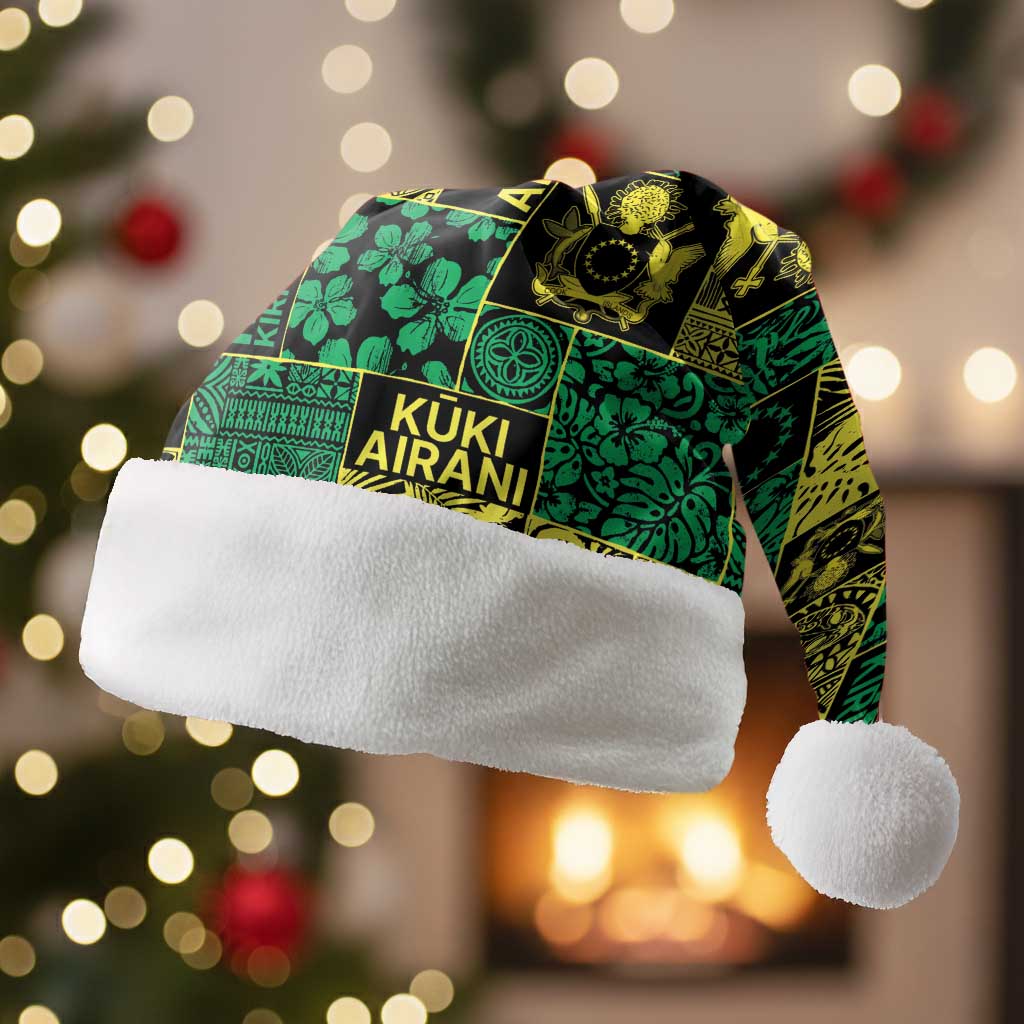 Cook Islands Mere Kiritimiti Christmas Santa Hat Pacific Patchwork Xmas Vibes - Polynesian Pride