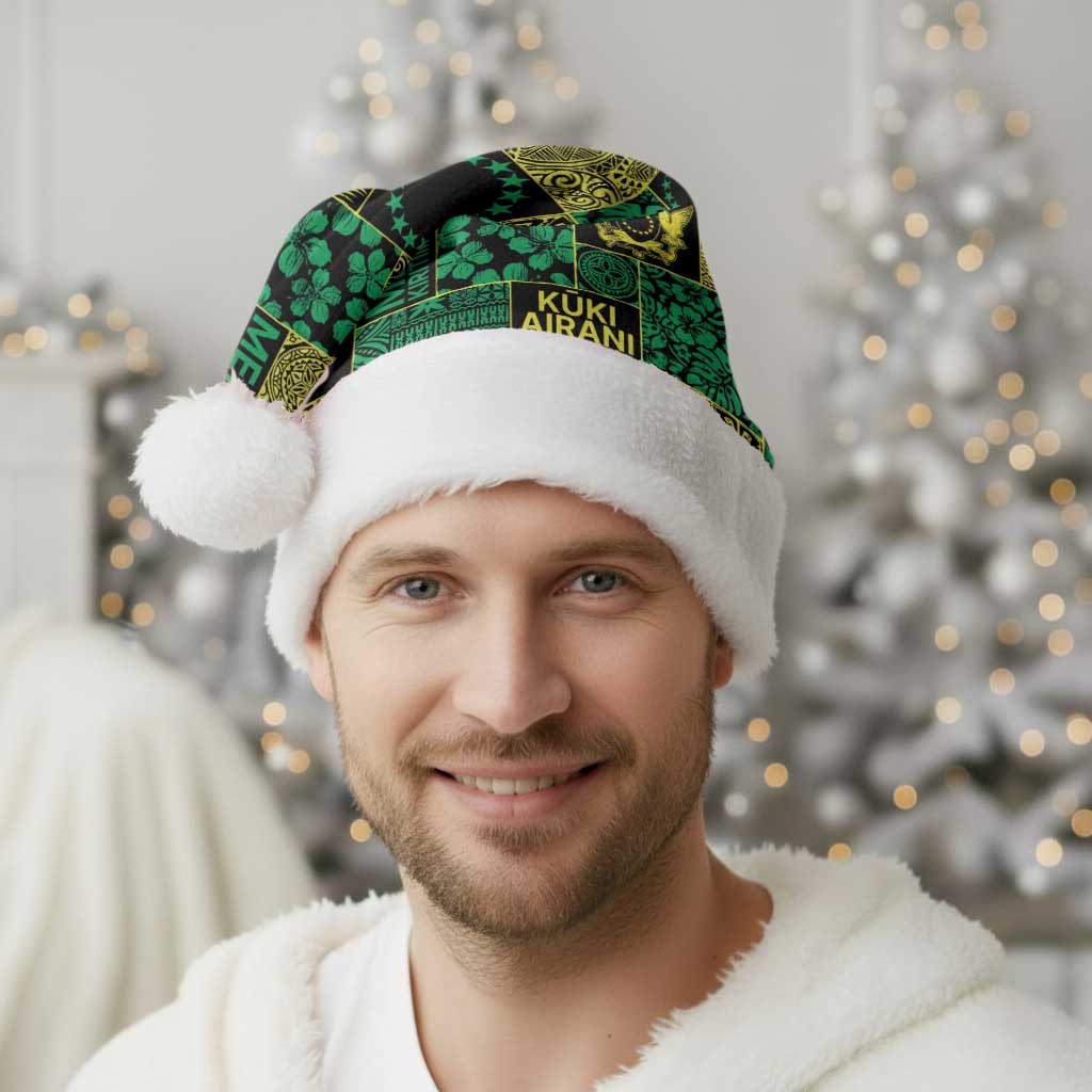Cook Islands Mere Kiritimiti Christmas Santa Hat Pacific Patchwork Xmas Vibes - Polynesian Pride