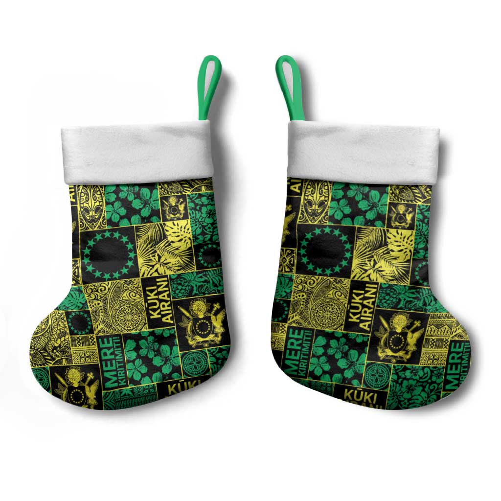 Cook Islands Mere Kiritimiti Christmas Stocking Pacific Patchwork Xmas Vibes - Polynesian Pride