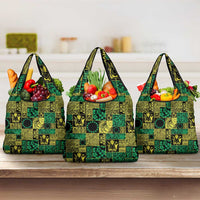 Cook Islands Mere Kiritimiti Grocery Bag Pacific Patchwork Xmas Vibes - Polynesian Pride