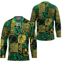 Cook Islands Mere Kiritimiti Hockey Jersey Pacific Patchwork Xmas Vibes - Polynesian Pride