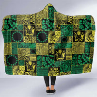 Cook Islands Mere Kiritimiti Hooded Blanket Pacific Patchwork Xmas Vibes - Polynesian Pride