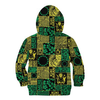 Cook Islands Mere Kiritimiti Kid Hoodie Pacific Patchwork Xmas Vibes - Polynesian Pride