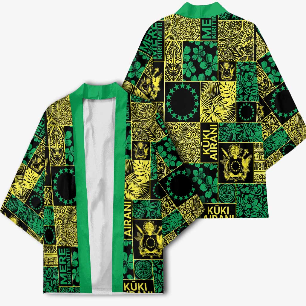 Cook Islands Mere Kiritimiti Kimono Pacific Patchwork Xmas Vibes - Polynesian Pride