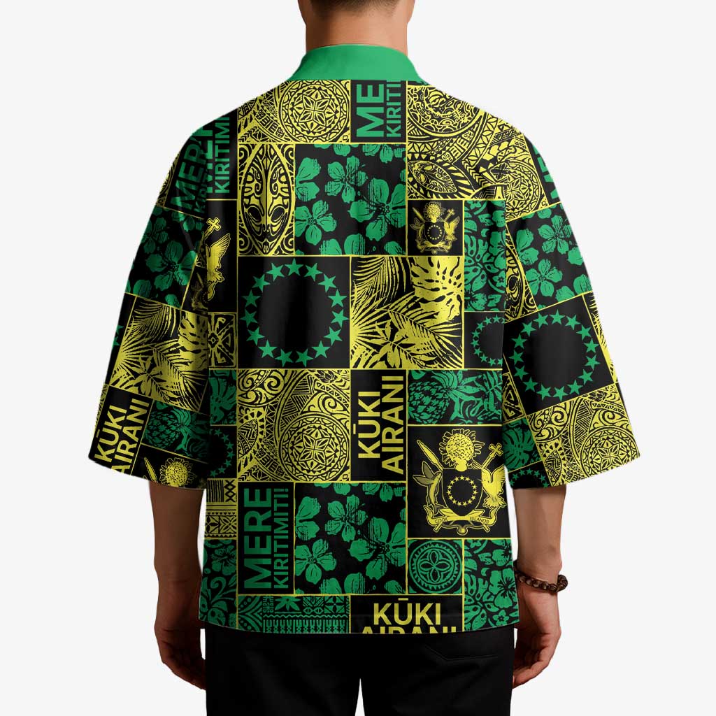 Cook Islands Mere Kiritimiti Kimono Pacific Patchwork Xmas Vibes - Polynesian Pride