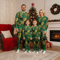 Cook Islands Mere Kiritimiti Christmas Pajama Set Pacific Patchwork Xmas Vibes - Polynesian Pride
