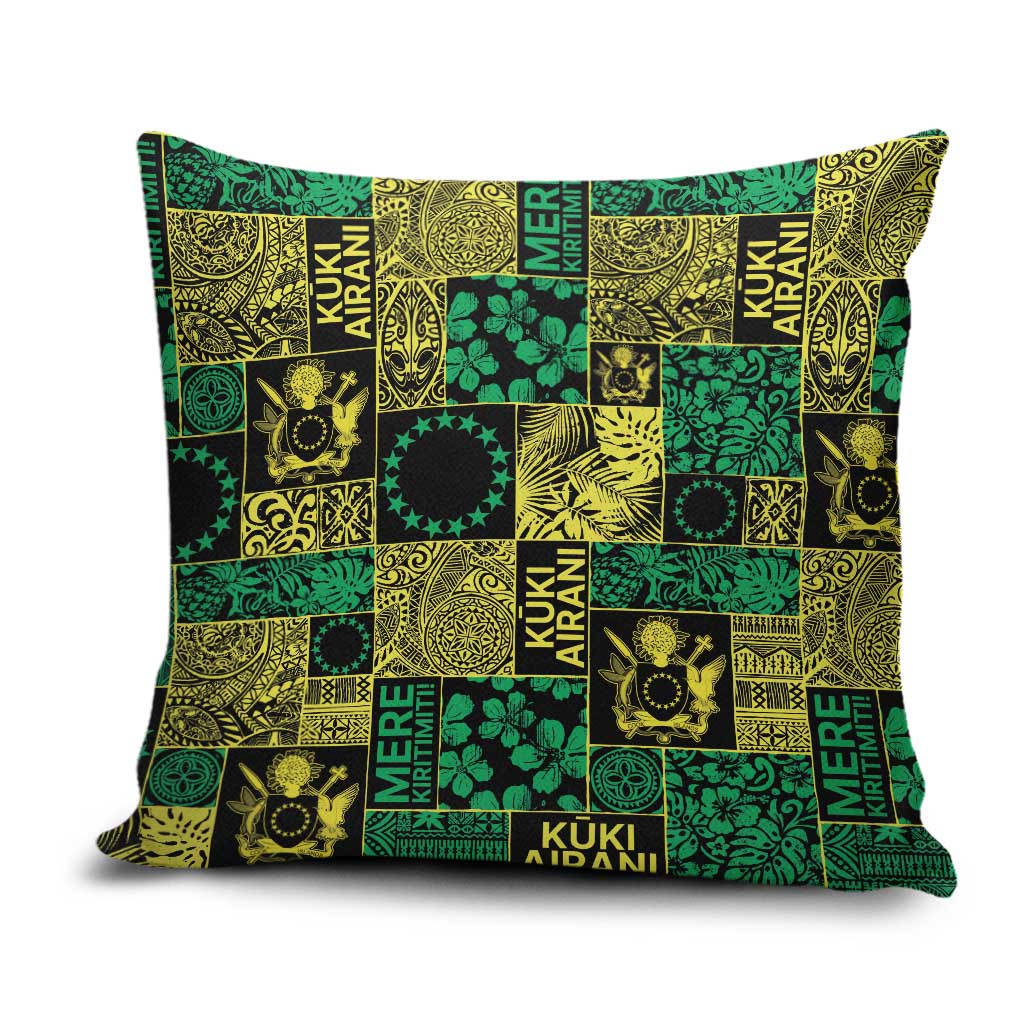 Cook Islands Mere Kiritimiti Pillow Cover Pacific Patchwork Xmas Vibes - Polynesian Pride
