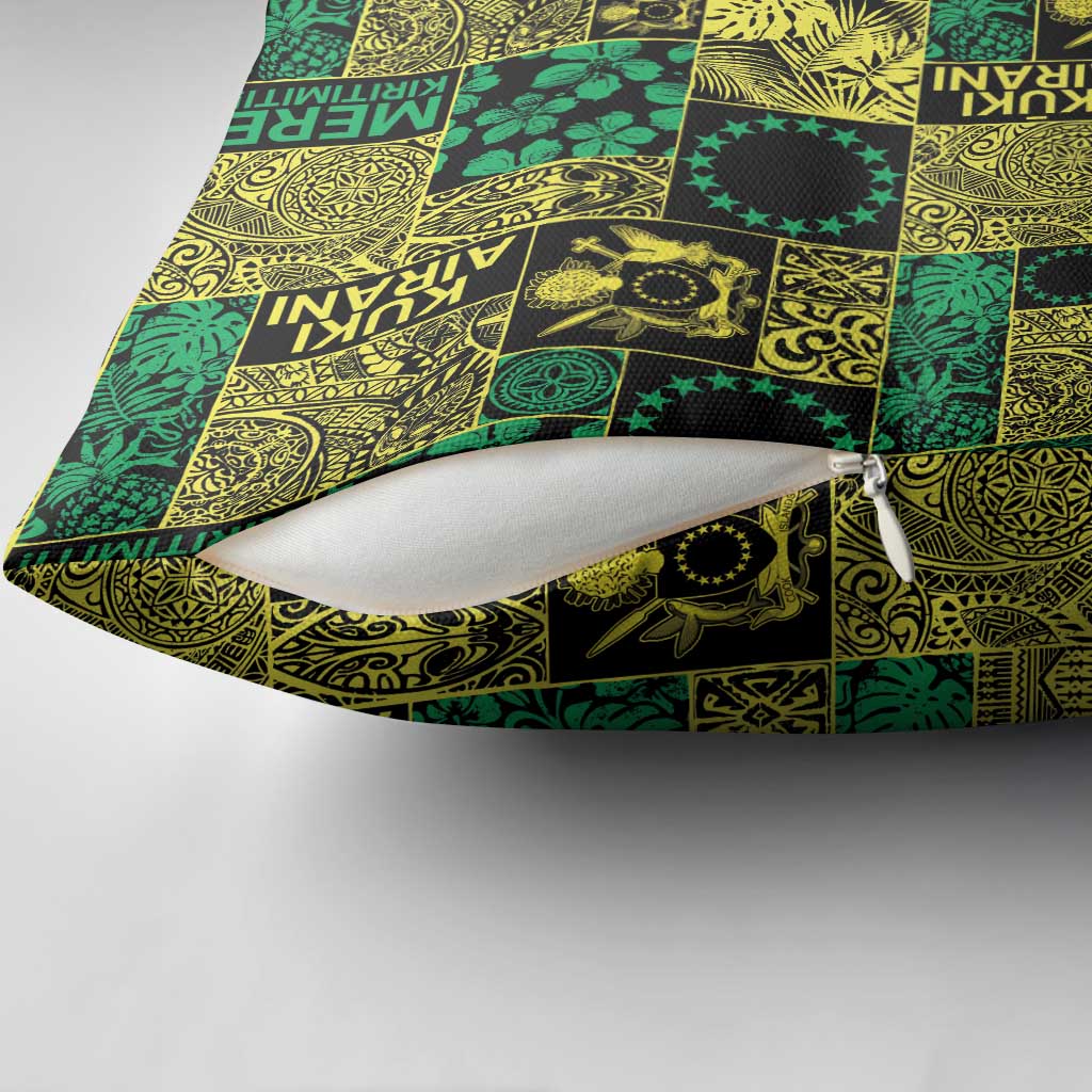 Cook Islands Mere Kiritimiti Pillow Cover Pacific Patchwork Xmas Vibes - Polynesian Pride
