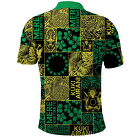 Cook Islands Mere Kiritimiti Polo Shirt Pacific Patchwork Xmas Vibes - Polynesian Pride