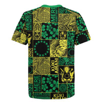 Cook Islands Mere Kiritimiti Rugby Jersey Pacific Patchwork Xmas Vibes - Polynesian Pride
