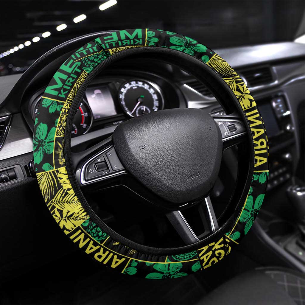 Cook Islands Mere Kiritimiti Steering Wheel Cover Pacific Patchwork Xmas Vibes - Polynesian Pride