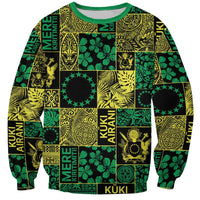 Cook Islands Mere Kiritimiti Sweatshirt Pacific Patchwork Xmas Vibes - Polynesian Pride