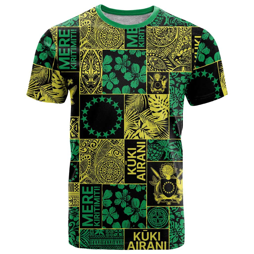 Cook Islands Mere Kiritimiti T Shirt Pacific Patchwork Xmas Vibes - Polynesian Pride