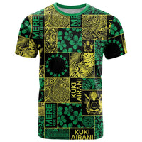 Cook Islands Mere Kiritimiti T Shirt Pacific Patchwork Xmas Vibes - Polynesian Pride