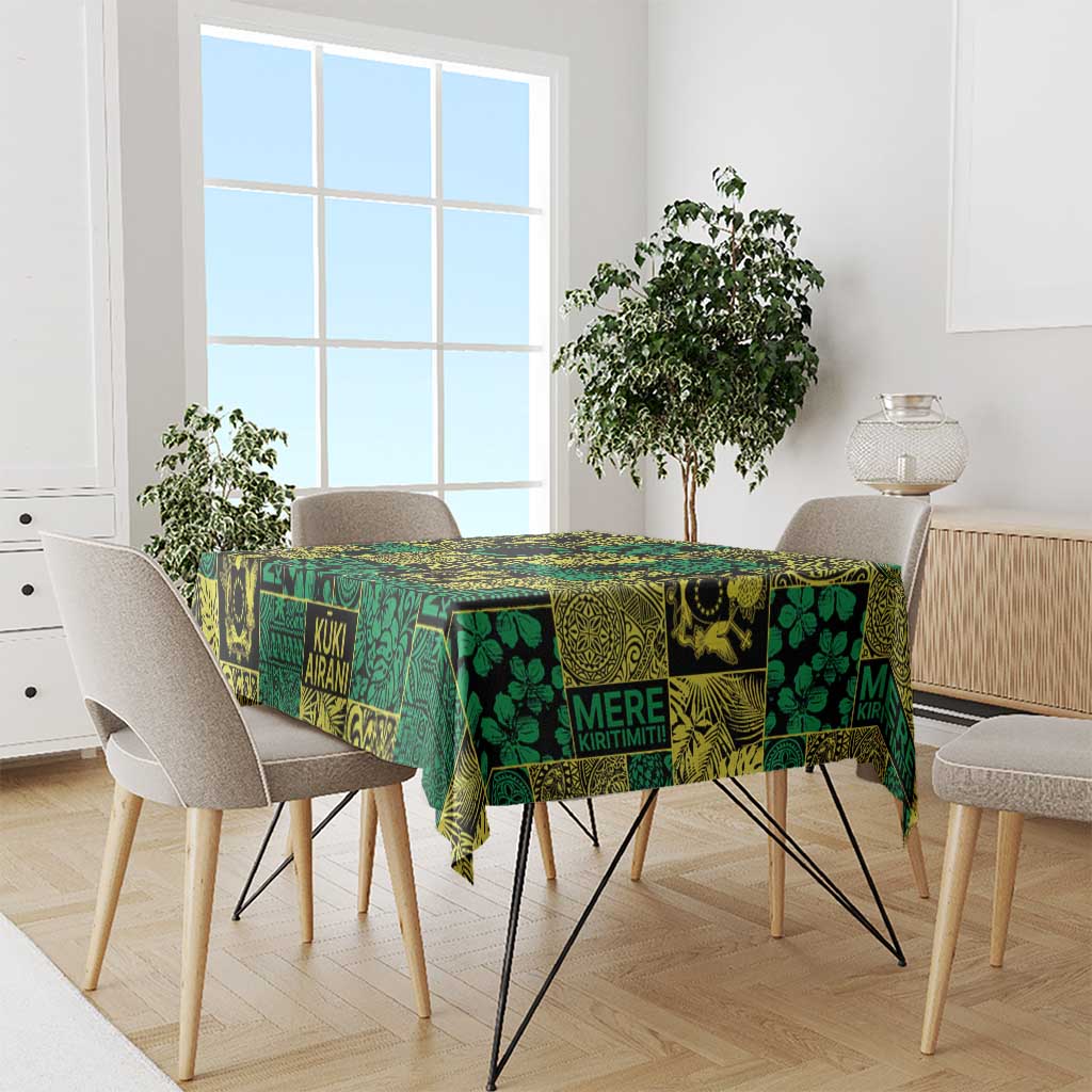 Cook Islands Mere Kiritimiti Tablecloth Pacific Patchwork Xmas Vibes - Polynesian Pride