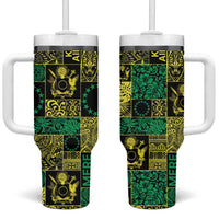Cook Islands Mere Kiritimiti Tumbler With Handle Pacific Patchwork Xmas Vibes - Polynesian Pride