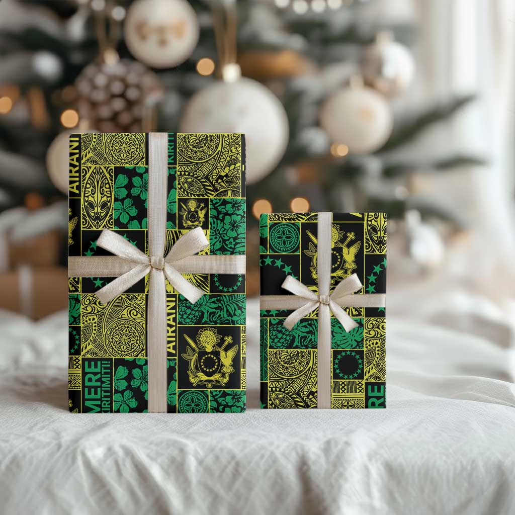 Cook Islands Mere Kiritimiti Wrapping Paper Pacific Patchwork Xmas Vibes - Polynesian Pride