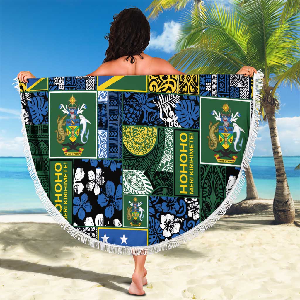 Solomon Islands Meri Kirihimete Beach Blanket Pacific Patchwork Xmas Vibes - Polynesian Pride