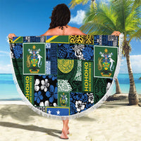 Solomon Islands Meri Kirihimete Beach Blanket Pacific Patchwork Xmas Vibes - Polynesian Pride