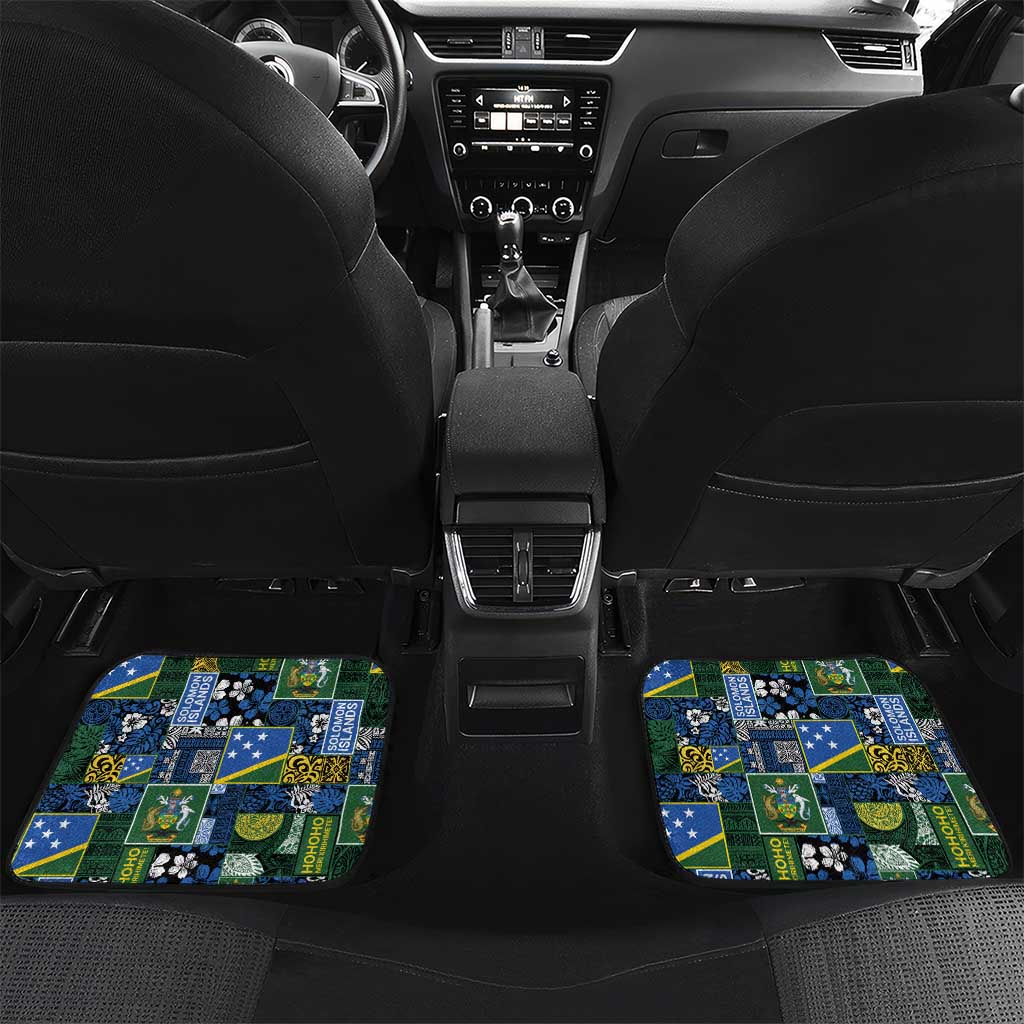 Solomon Islands Meri Kirihimete Car Mats Pacific Patchwork Xmas Vibes - Polynesian Pride