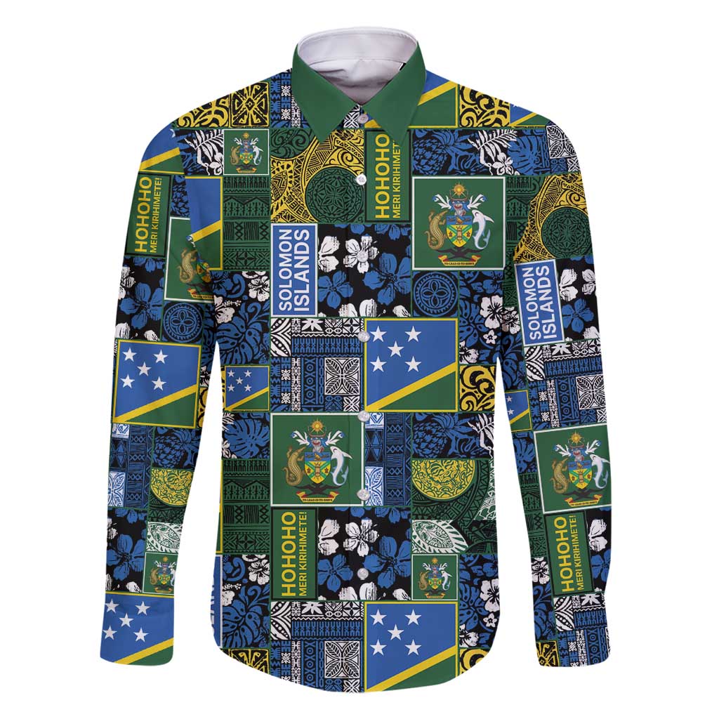 Solomon Islands Meri Kirihimete Family Matching Mermaid Dress and Hawaiian Shirt Pacific Patchwork Xmas Vibes - Polynesian Pride