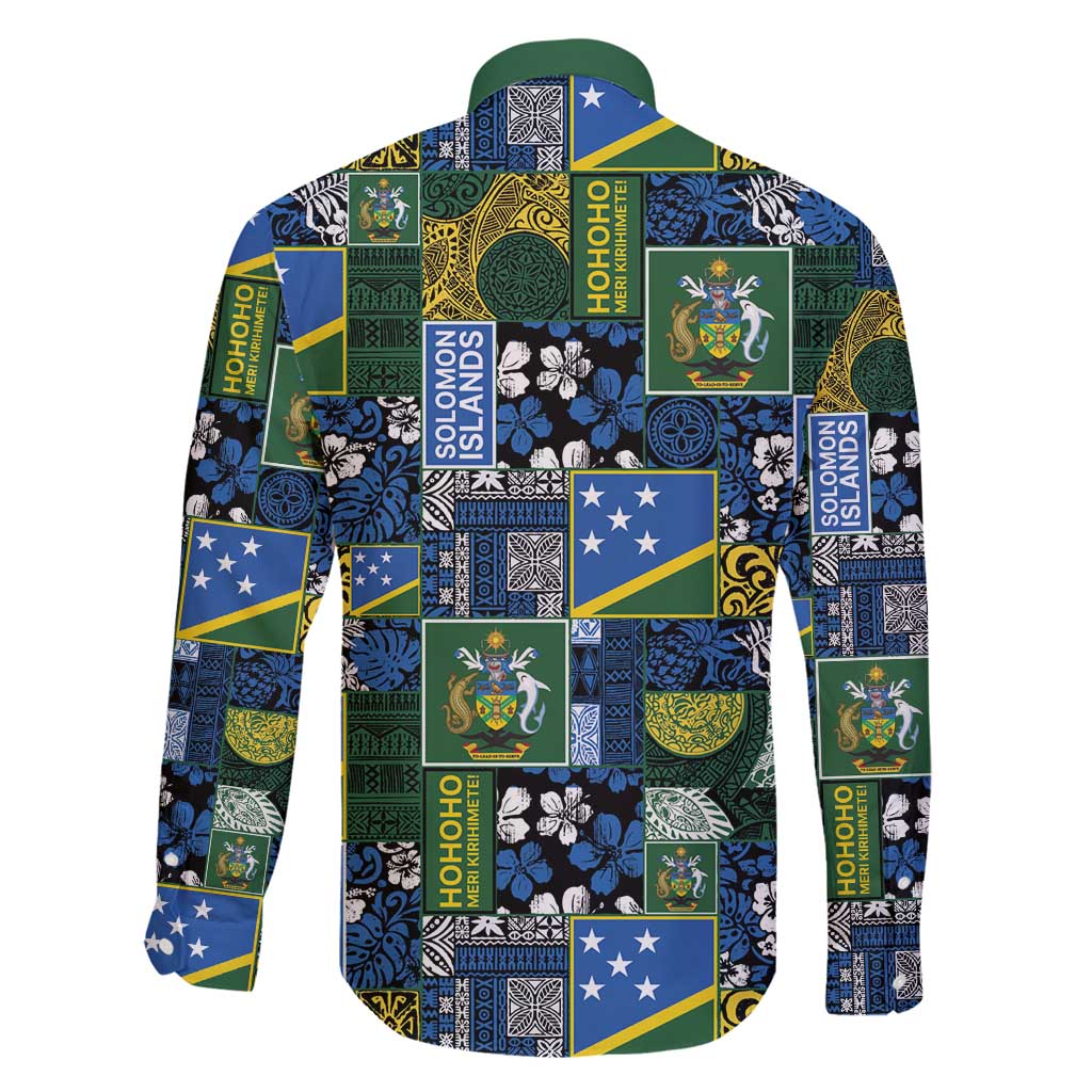 Solomon Islands Meri Kirihimete Family Matching Off Shoulder Maxi Dress and Hawaiian Shirt Pacific Patchwork Xmas Vibes - Polynesian Pride