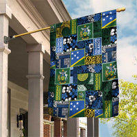 Solomon Islands Meri Kirihimete Garden Flag Pacific Patchwork Xmas Vibes - Polynesian Pride