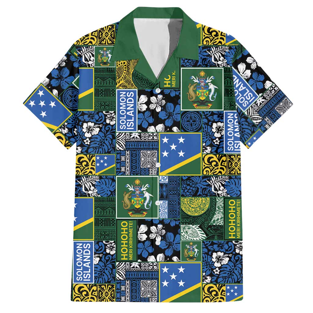 Solomon Islands Meri Kirihimete Hawaiian Shirt Pacific Patchwork Xmas Vibes - Polynesian Pride