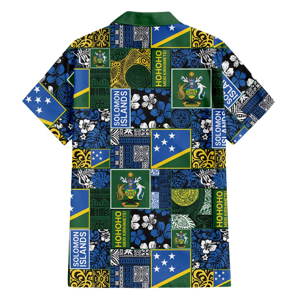 Solomon Islands Meri Kirihimete Hawaiian Shirt Pacific Patchwork Xmas Vibes - Polynesian Pride