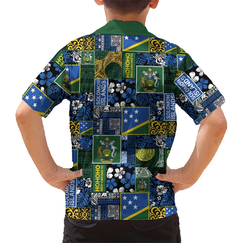 Solomon Islands Meri Kirihimete Hawaiian Shirt Pacific Patchwork Xmas Vibes - Polynesian Pride