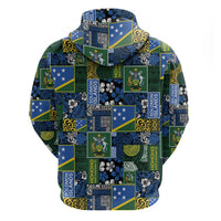 Solomon Islands Meri Kirihimete Hoodie Pacific Patchwork Xmas Vibes - Polynesian Pride