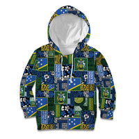 Solomon Islands Meri Kirihimete Kid Hoodie Pacific Patchwork Xmas Vibes - Polynesian Pride