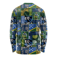 Solomon Islands Meri Kirihimete Long Sleeve Shirt Pacific Patchwork Xmas Vibes - Polynesian Pride