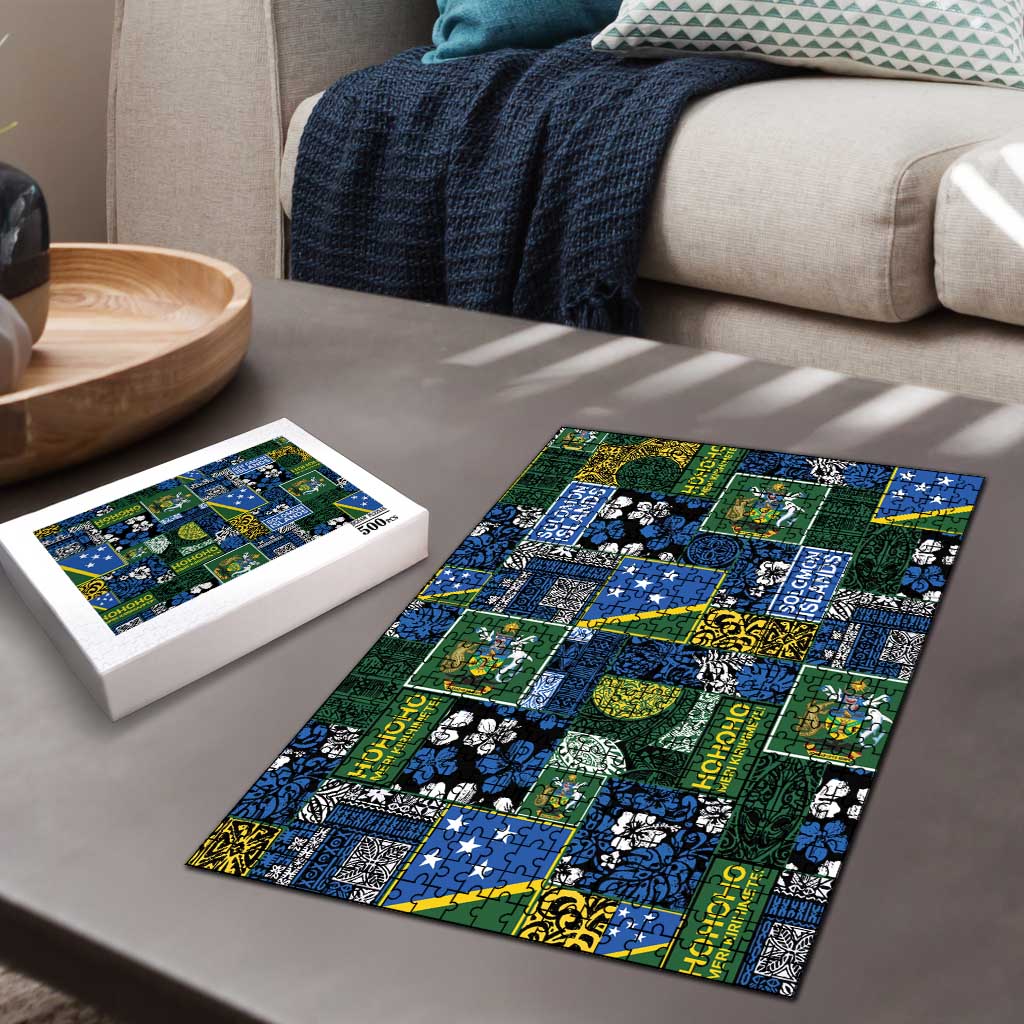 Solomon Islands Meri Kirihimete Puzzle Pacific Patchwork Xmas Vibes - Polynesian Pride