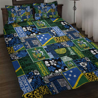 Solomon Islands Meri Kirihimete Quilt Bed Set Pacific Patchwork Xmas Vibes - Polynesian Pride