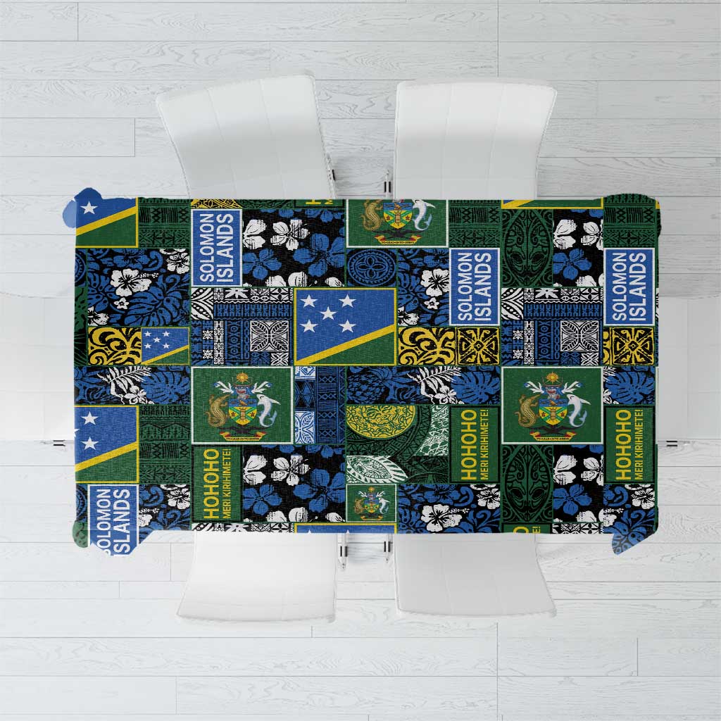 Solomon Islands Meri Kirihimete Tablecloth Pacific Patchwork Xmas Vibes - Polynesian Pride