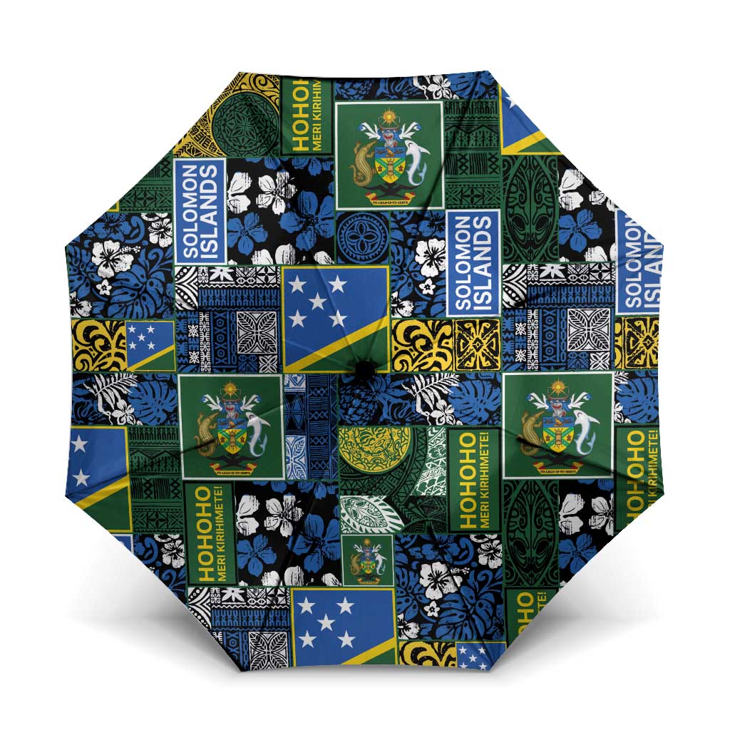 Solomon Islands Meri Kirihimete Umbrella Pacific Patchwork Xmas Vibes - Polynesian Pride