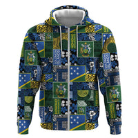 Solomon Islands Meri Kirihimete Zip Hoodie Pacific Patchwork Xmas Vibes - Polynesian Pride