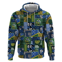 Solomon Islands Meri Kirihimete Zip Hoodie Pacific Patchwork Xmas Vibes - Polynesian Pride