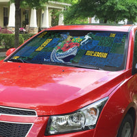 Solomon Islands Meri Kirihimete Auto Sun Shade Funny Santa Riding Shark - Polynesian Pride