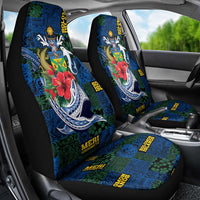 Solomon Islands Meri Kirihimete Car Seat Cover Funny Santa Riding Shark - Polynesian Pride