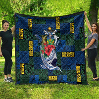 Solomon Islands Meri Kirihimete Quilt Funny Santa Riding Shark - Polynesian Pride