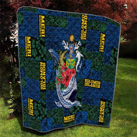 Solomon Islands Meri Kirihimete Quilt Funny Santa Riding Shark - Polynesian Pride