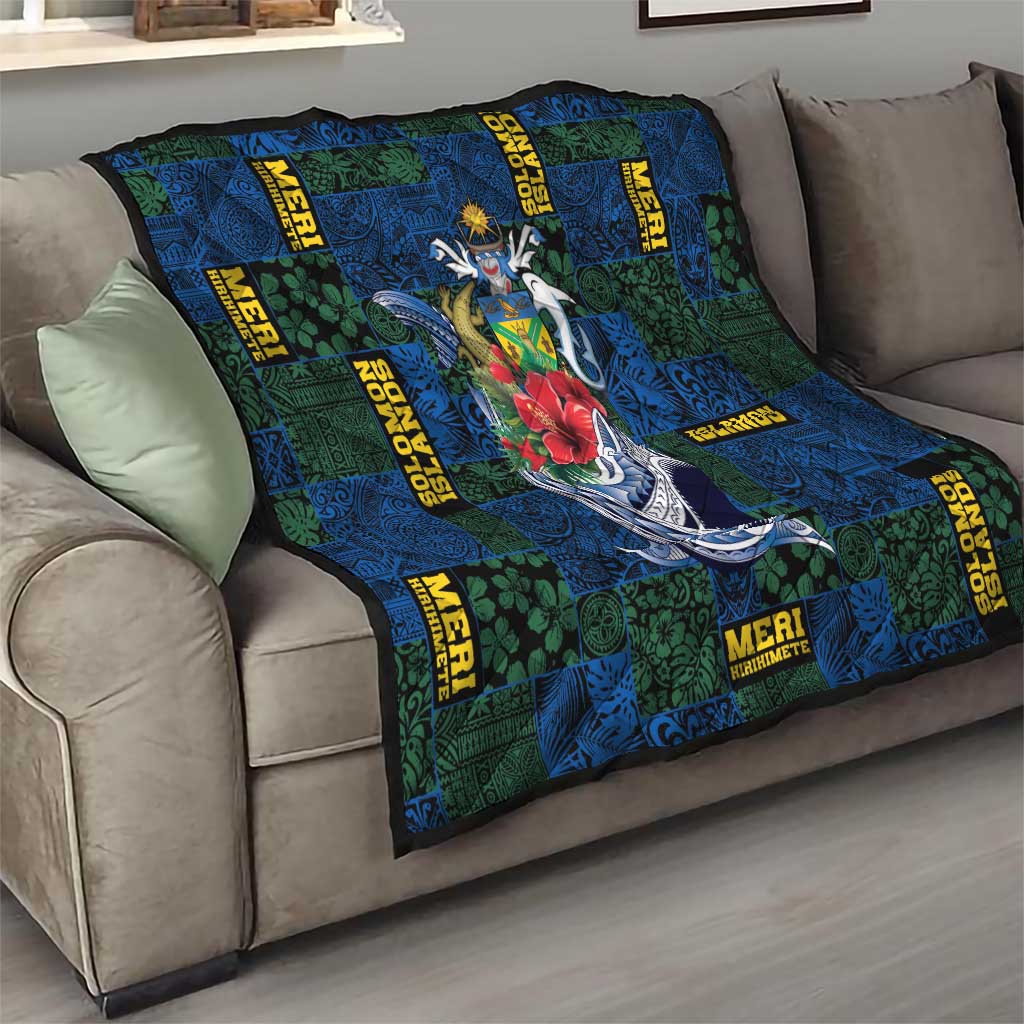 Solomon Islands Meri Kirihimete Quilt Funny Santa Riding Shark - Polynesian Pride