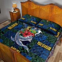 Solomon Islands Meri Kirihimete Quilt Bed Set Funny Santa Riding Shark - Polynesian Pride