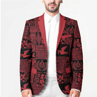 Black Tonga Kilisimasi Fiefia Blazer Pacific Patchwork Xmas Vibes - Polynesian Pride